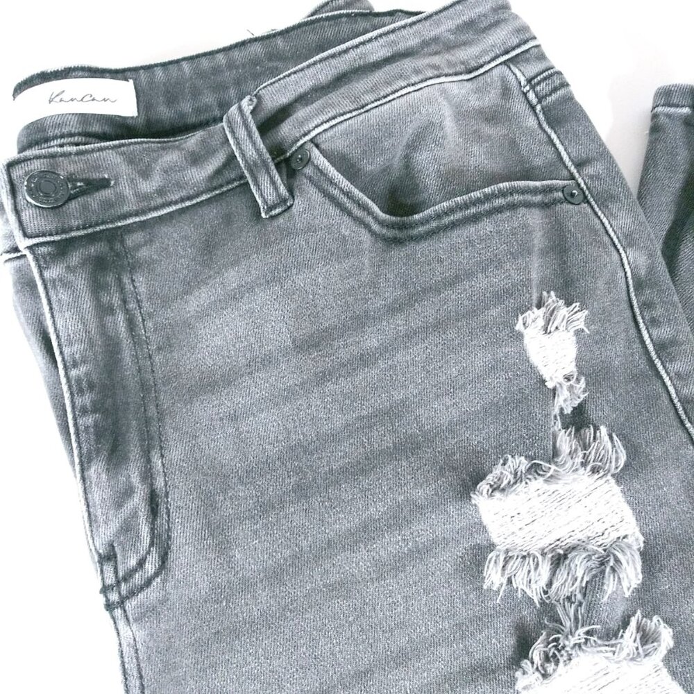 KanCan Black Wash Skinny Denim Jeans  Distressed 15/31 - Picture 6 of 12